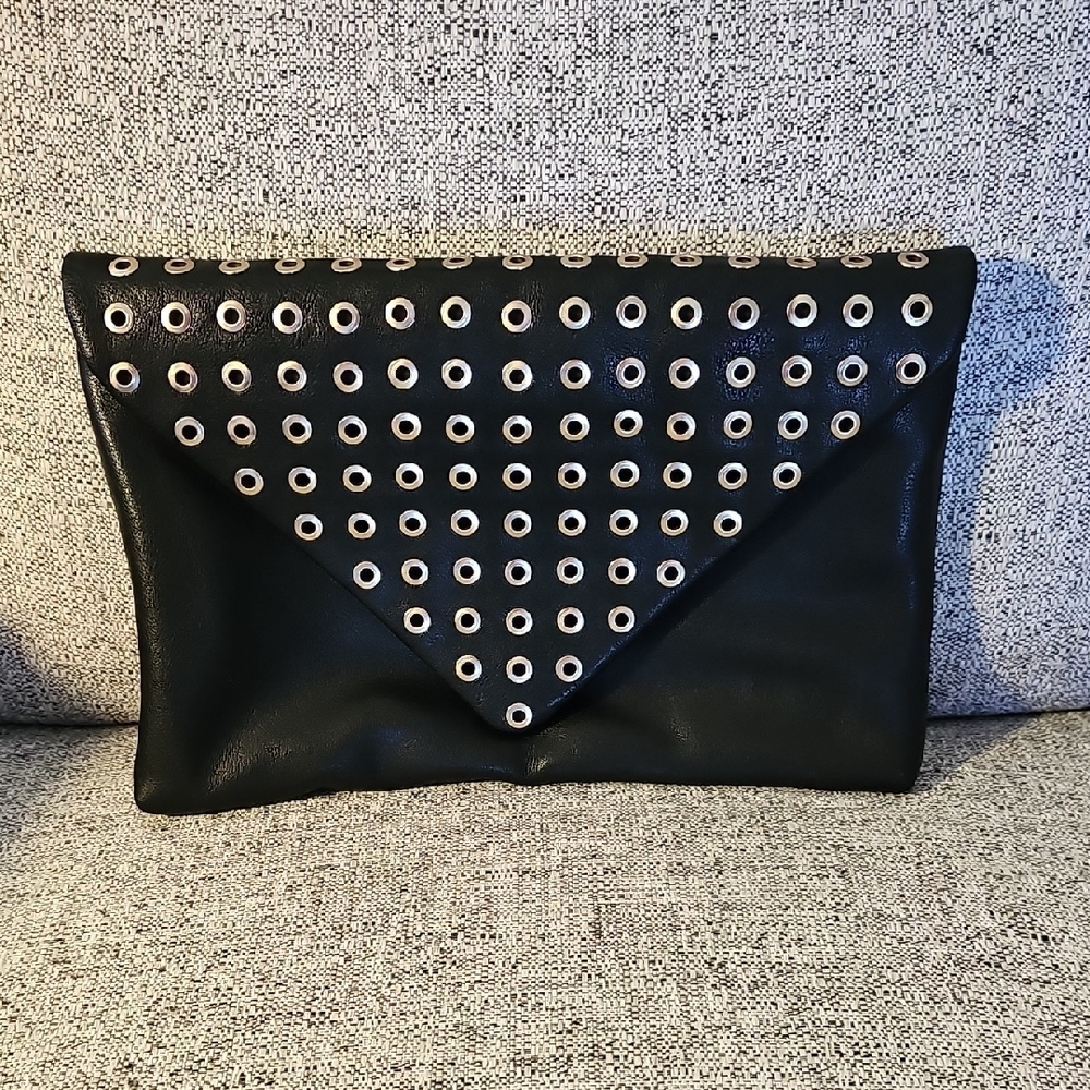 Aldo Black Studded Clutch Bag